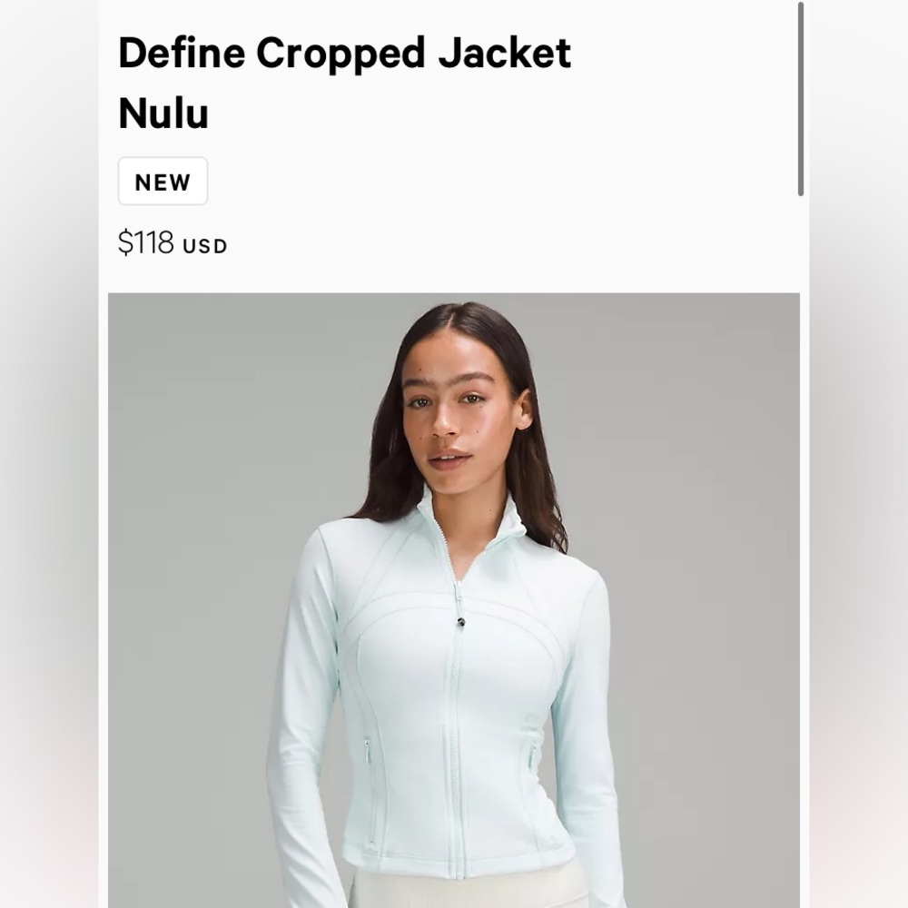 lululemon crop define jacket